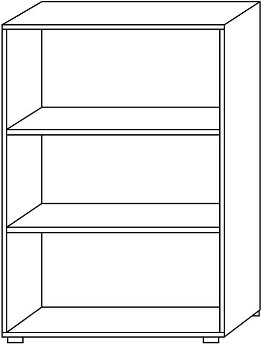 Regal 3 Ordnerhöhen BxTxH 800x330x1144mm Grau