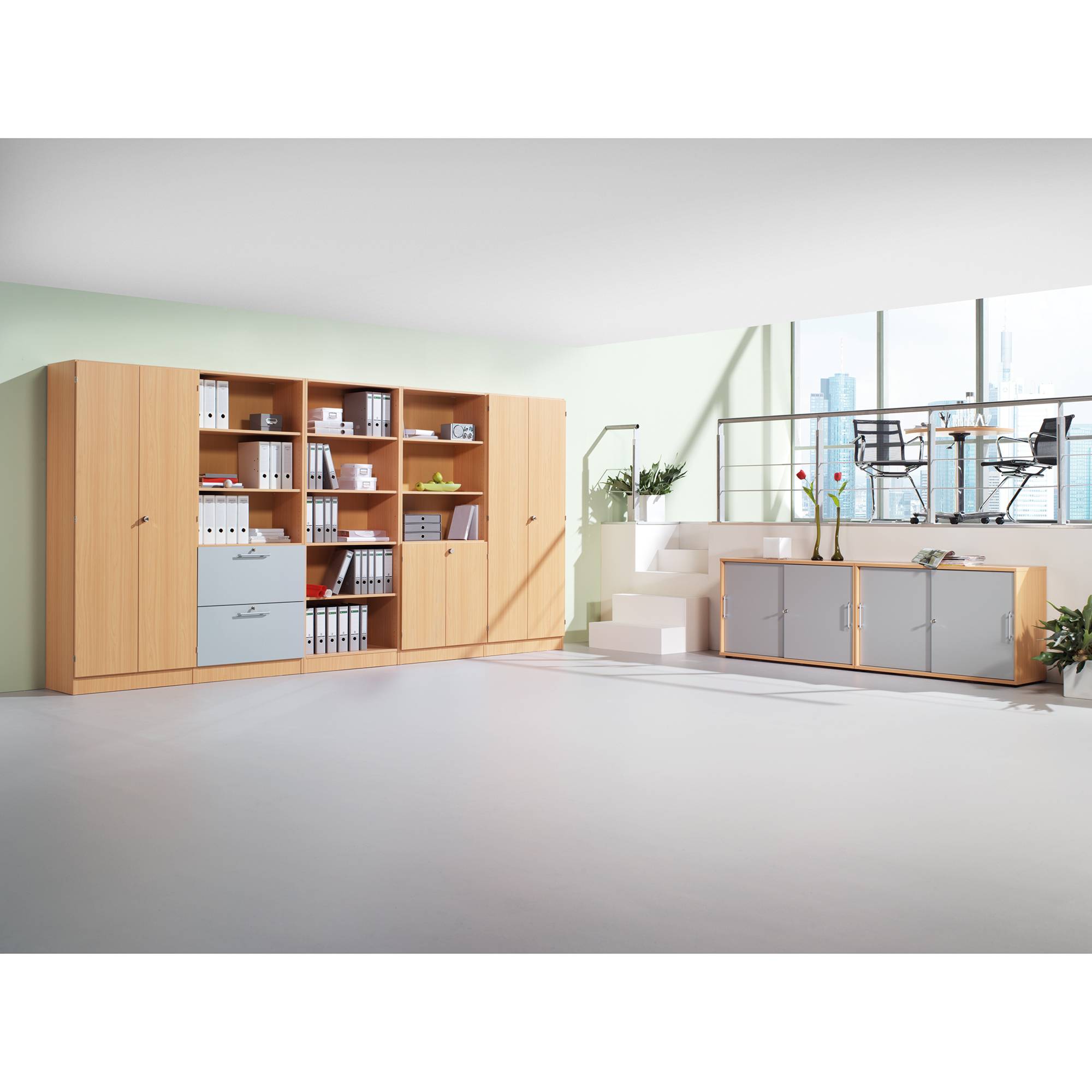 Hammerbacher Flügeltürenschrank V6100/6/6/SG 5OH buche/buche