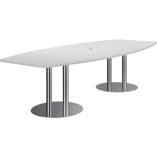 Konferenztisch mit Säulenfüßen 280x130/78cm grau