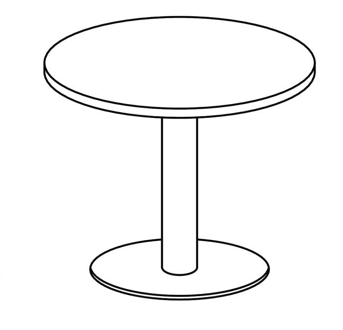 Säulentisch Ø800xH745mm Nussbaumdekor Tellerfuß D.500mm verchr.HAMMERBACHER