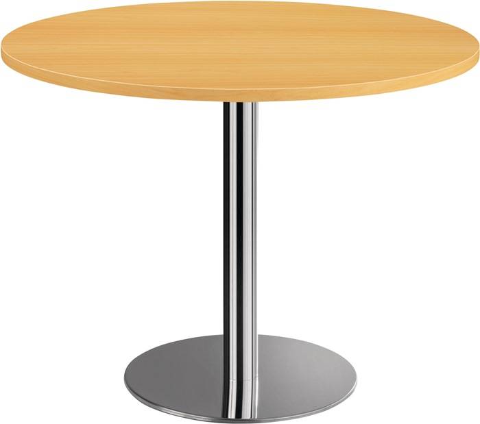 Säulentisch Ø1000xH745mm weiß Tellerfuß D.500mm verchr.HAMMERBACHER