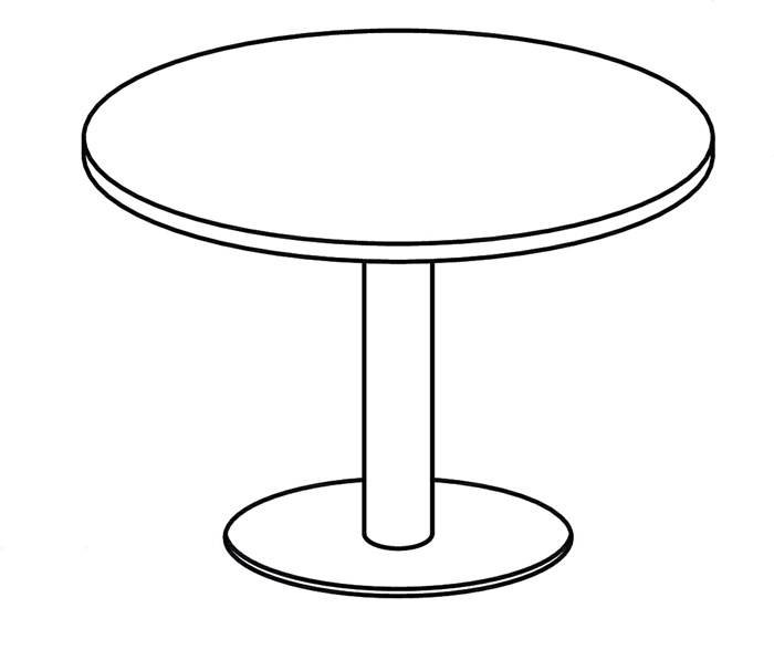 Säulentisch Ø1000xH745mm weiß Tellerfuß D.500mm verchr.HAMMERBACHER