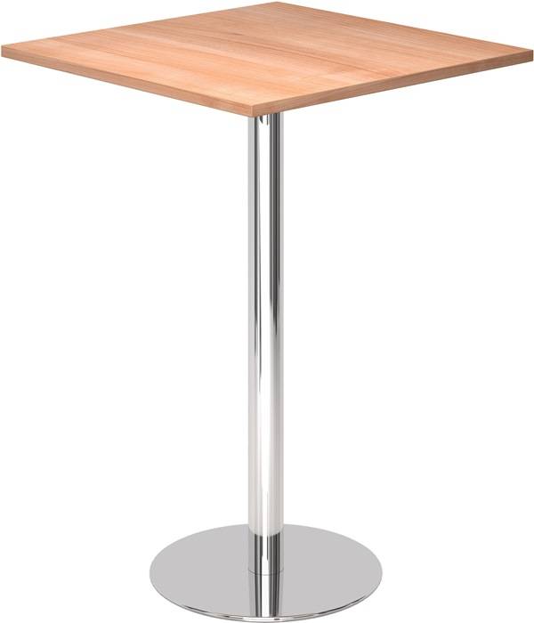 Säulentisch H1116xB800xT800mm Buchedekor Tellerfuß D.500mm verchr.HAMMERBACHER