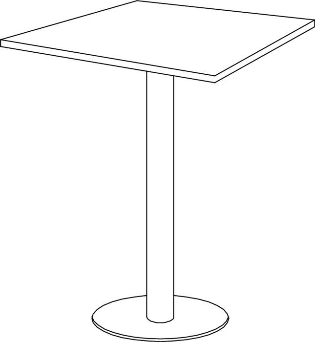 Säulentisch H1116xB800xT800mm Buchedekor Tellerfuß D.500mm verchr.HAMMERBACHER