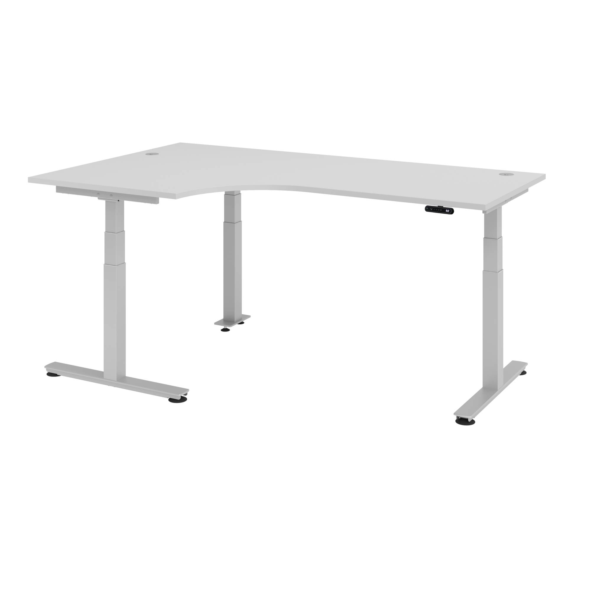 Schreibtisch 200x120x62-127cm grau/silber elektrisch höhenverstellbar