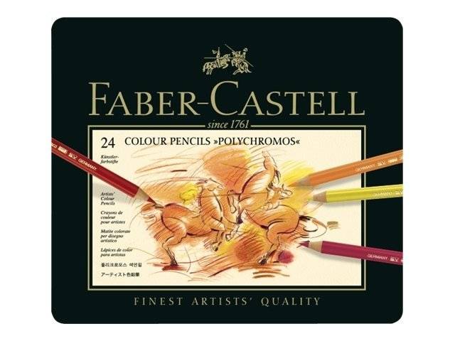 FABER-CASTELL Polychromos - Farbstift - gemischte Farben - 3.8 mm (Packung mit 24)