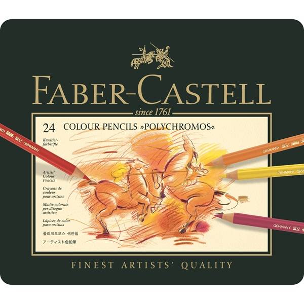 FABER-CASTELL Polychromos - Farbstift - gemischte Farben - 3.8 mm (Packung mit 24)