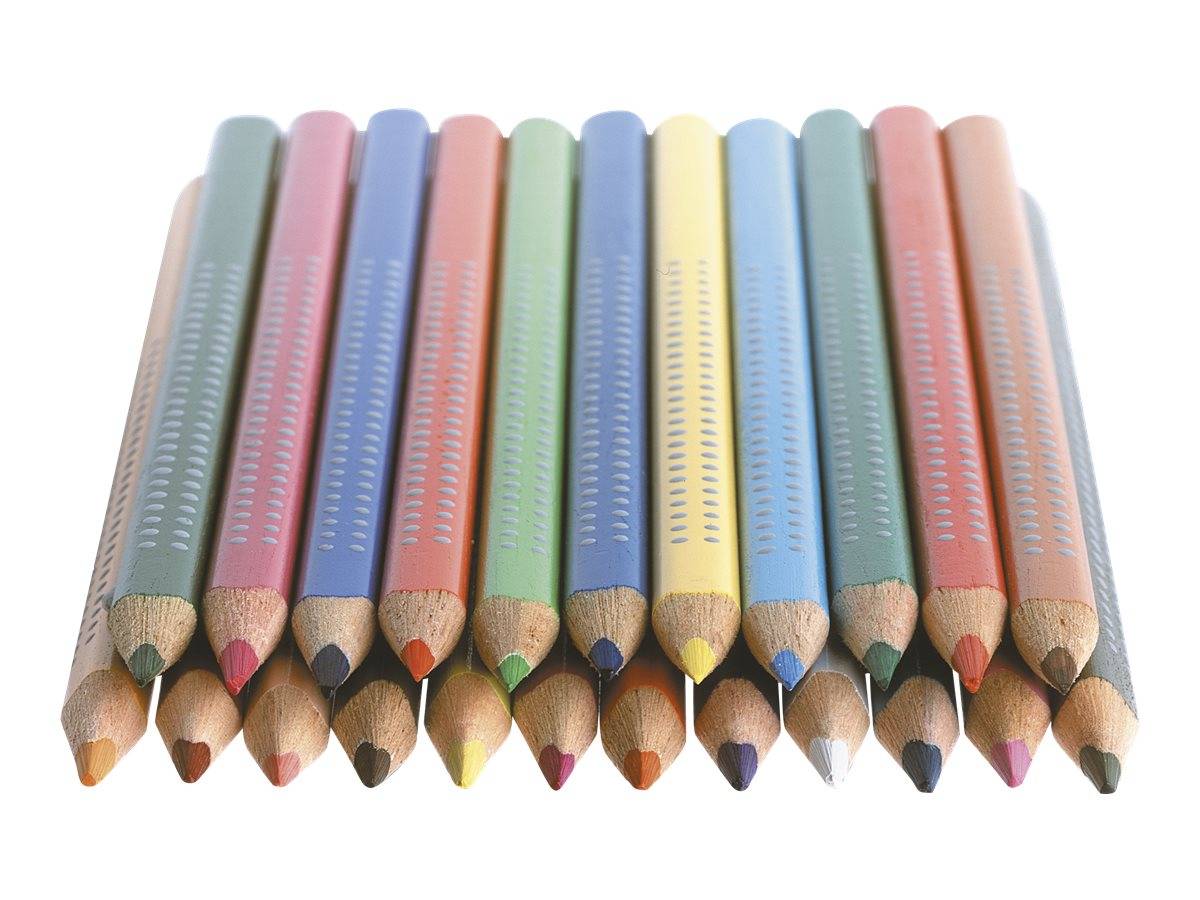 Faber-Castell Jumbo GRIP - Farbstift - leuchtende Farben, sortiert - 3.8 mm (Packung mit 16)