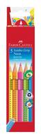 FABER-CASTELL Farbstifte Jumbo Grip Neon 5er Kartonetui - Blau - Grün - Orange -