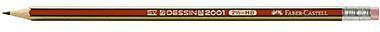 Faber-Castell Bleistift DESSIN 2001 112100 HB rot/gold +Radierer