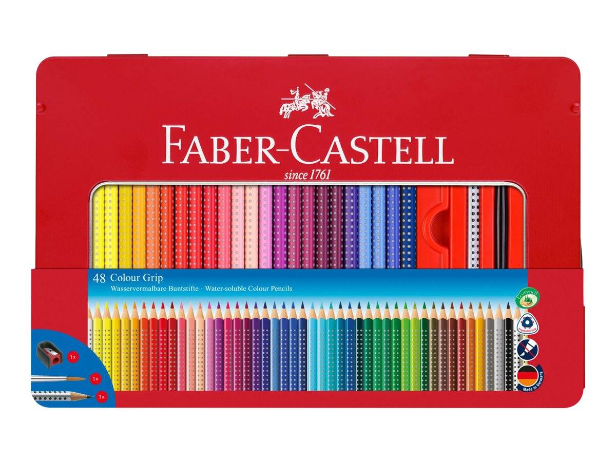 Faber-Castell Colour GRIP - Farbstift - nicht dauerhaft - ausgewählte leuchtende Farben (Packung mit 48)