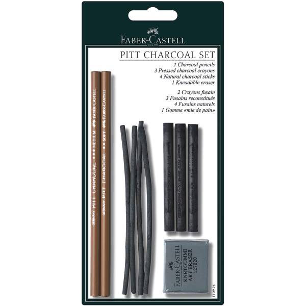 Reißkohle Pitt Charcoal Set in den Härten M/S/ES auf Blisterkarte