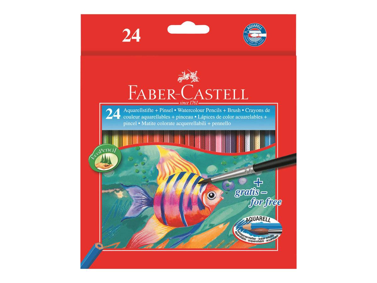Faber-Castell - Pinsel- und Farbstift-Set - Aquarell (Packung mit 24)