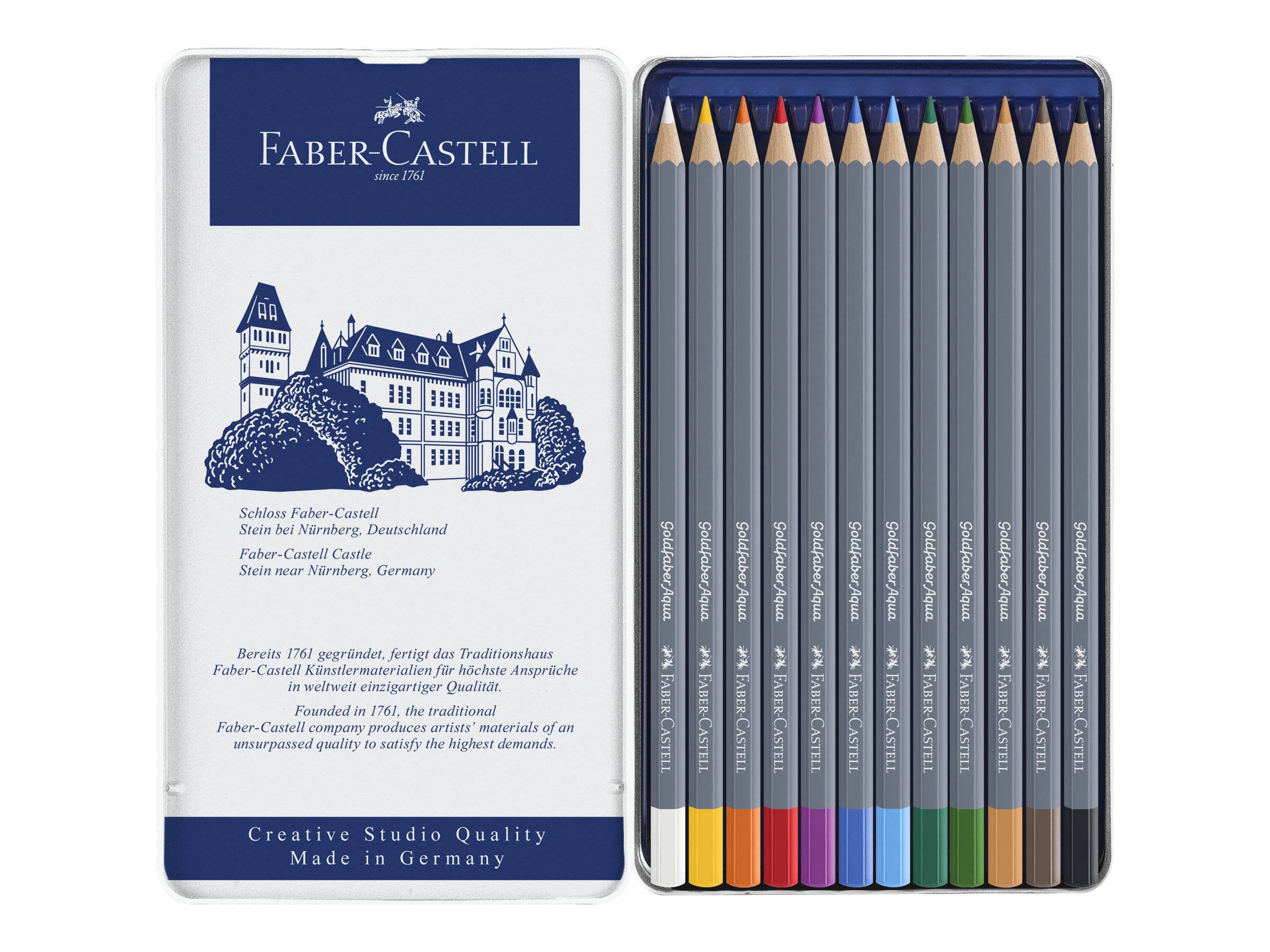 FABER-CASTELL GOLDFABER Aqua - Wasserfarbstift - gemischte Farben (Packung mit 12)