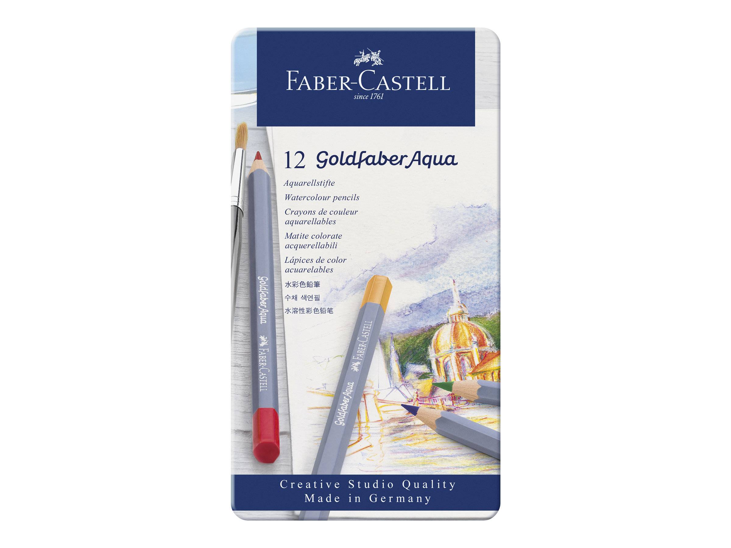 FABER-CASTELL GOLDFABER Aqua - Wasserfarbstift - gemischte Farben (Packung mit 12)
