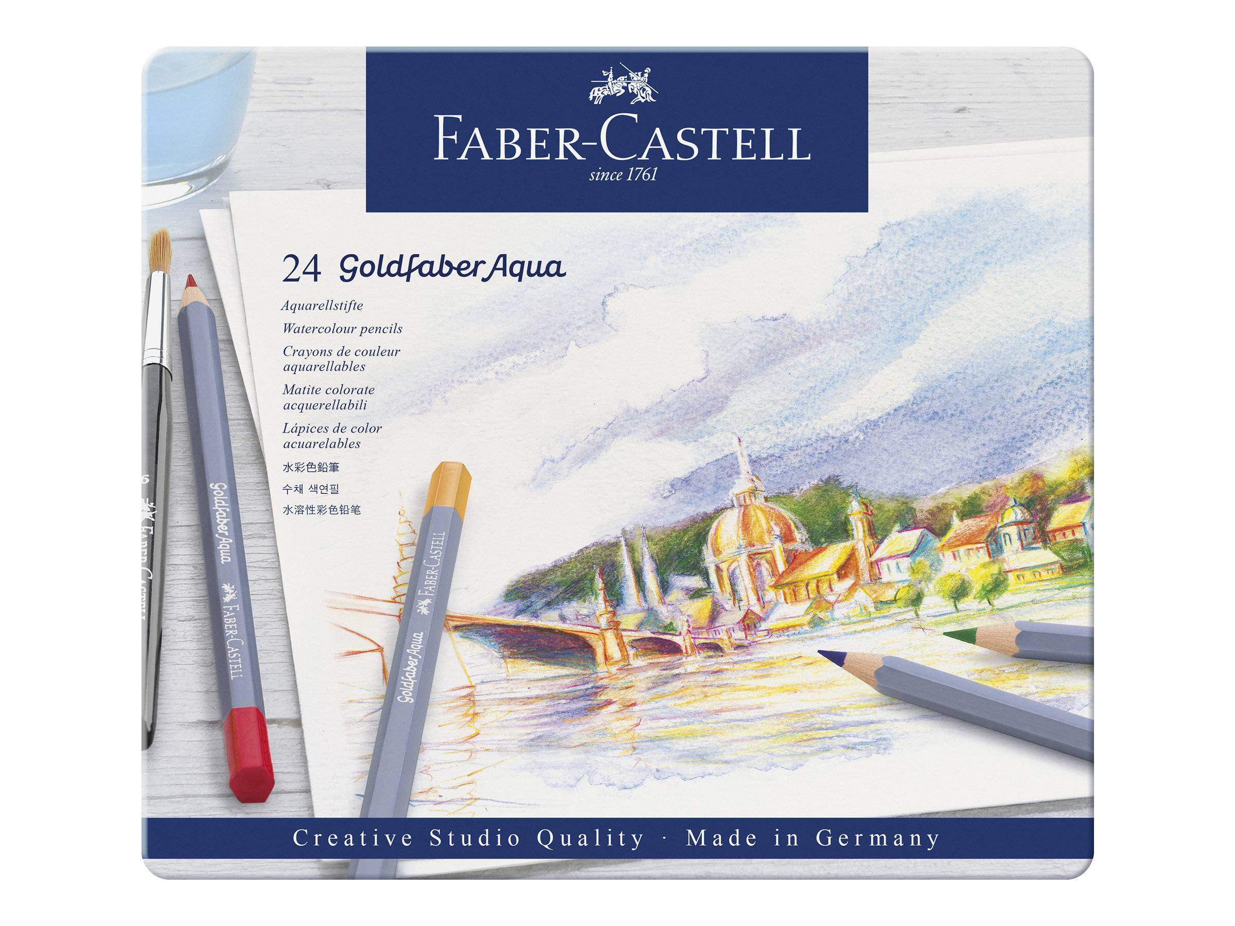 FABER-CASTELL GOLDFABER Aqua - Wasserfarbstift - gemischte Farben (Packung mit 24)