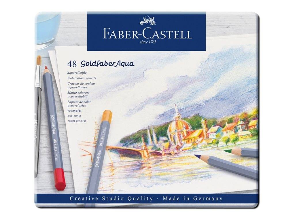 FABER-CASTELL GOLDFABER Aqua - Wasserfarbstift - gemischte Farben (Packung mit 48)
