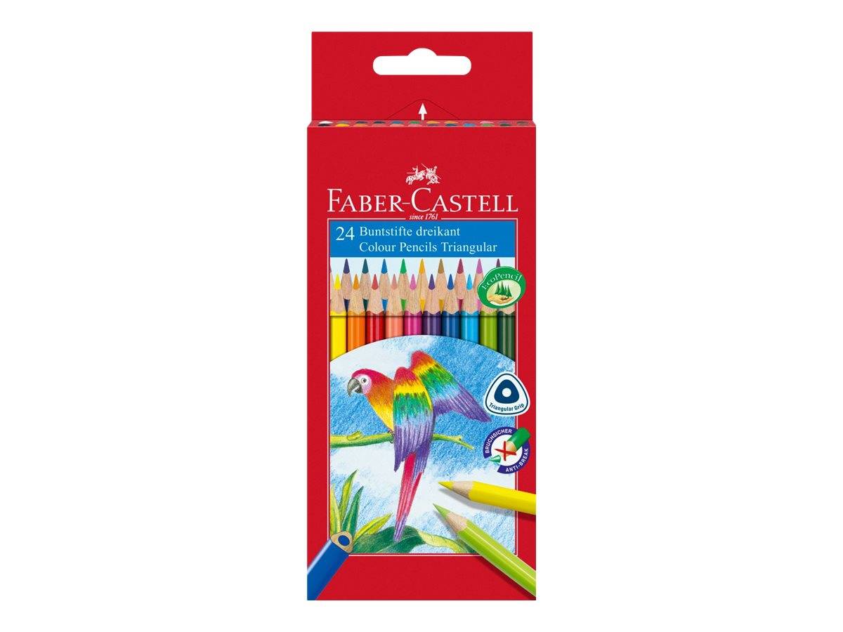 FABER-CASTELL Farbstift - ausgewählte leuchtende Farben (Packung mit 24)