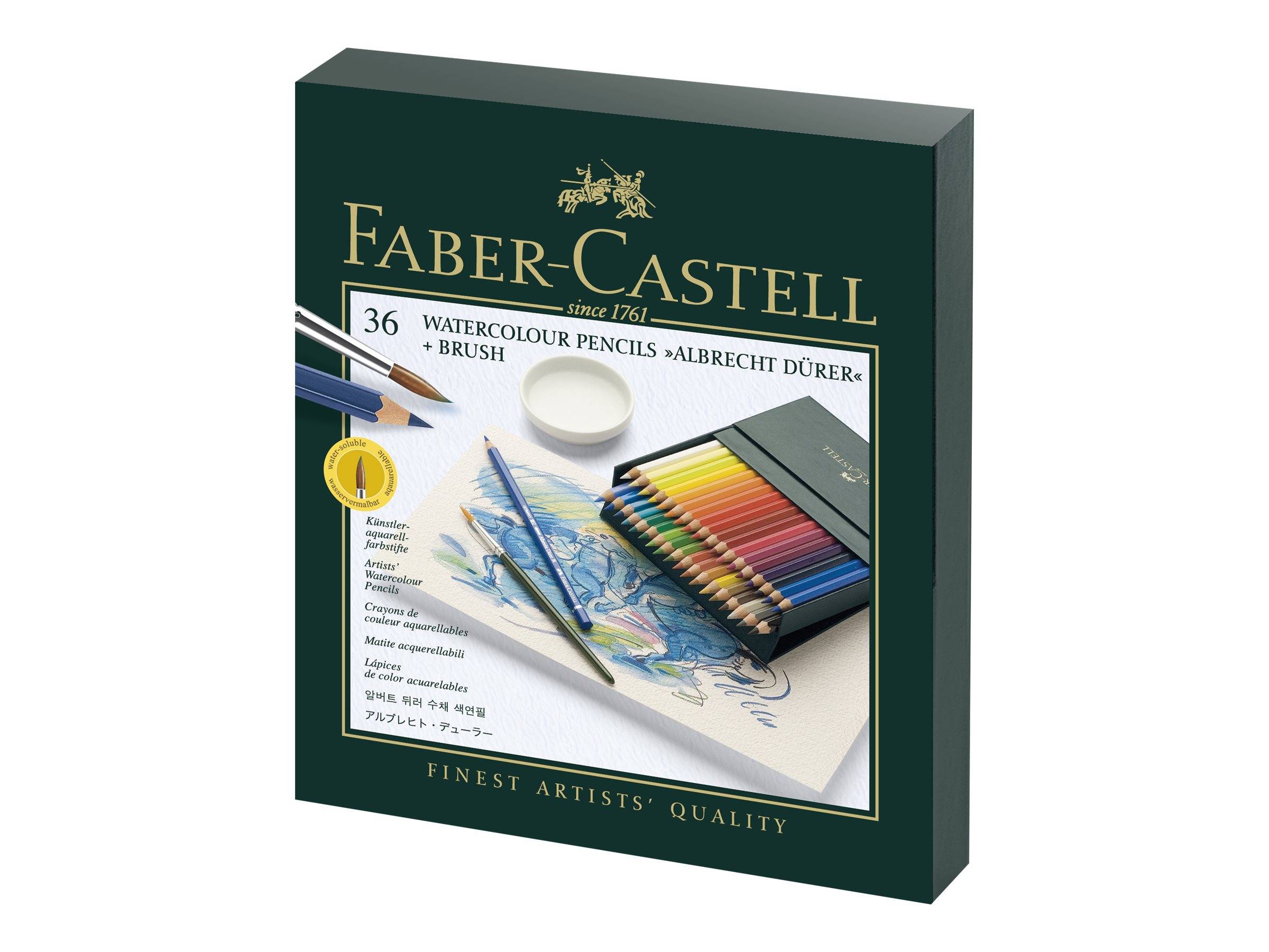 Faber-Castell Albrecht Dürer Aquarellstifte-Set, 36 Farben, inklusive Pinsel. Hochwertige Künstlerbedarf.