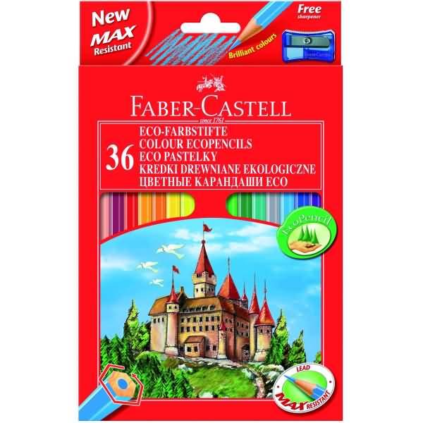 Farbstifte Castle 36er Etui mit Spitzer farbig sortiert