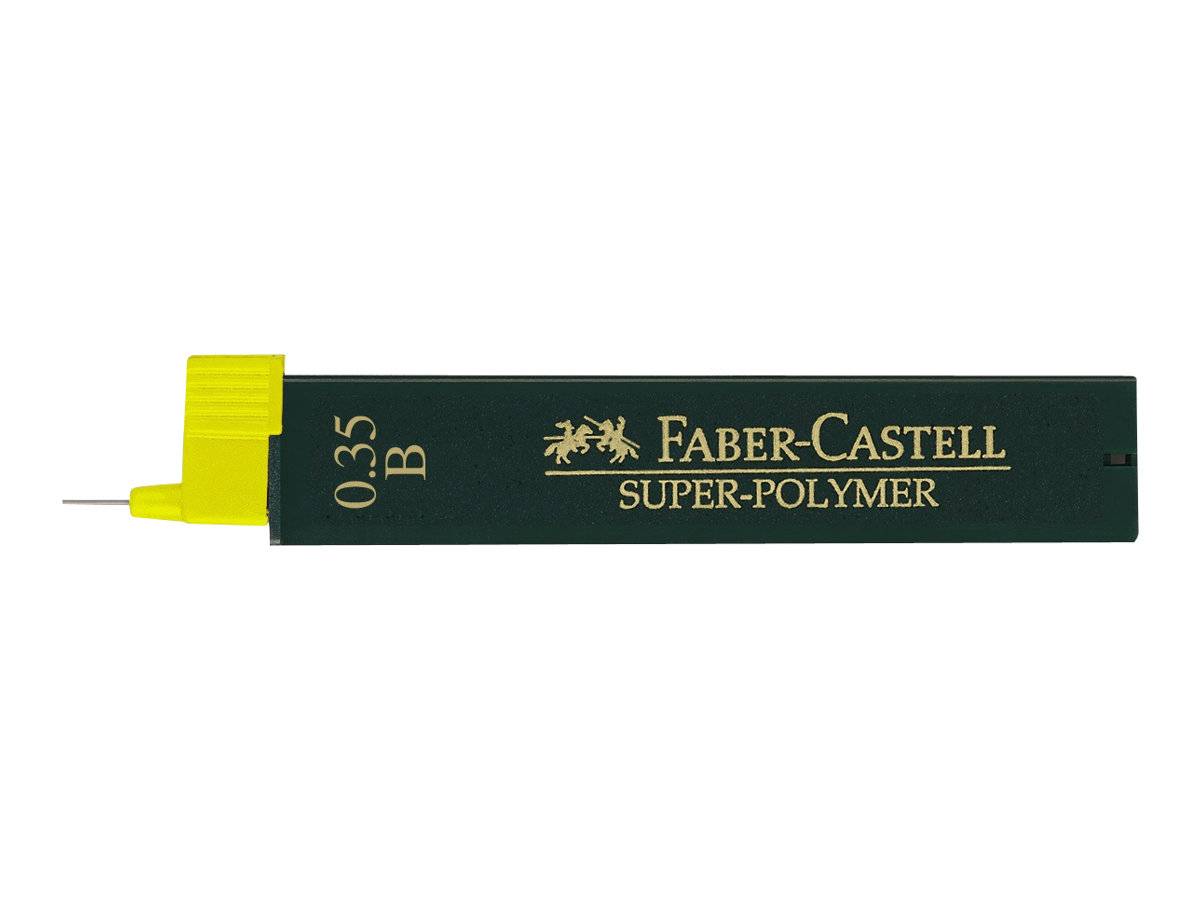 FABER-CASTELL Super-Polymer - Bleistiftmine - Superpolymer - B - Intense Black - 0.35 mm (Packung mit 12)