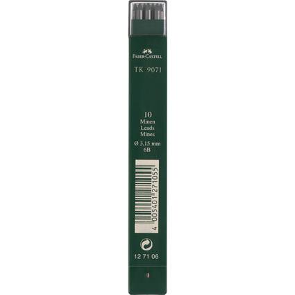 FABER-CASTELL TK-Minen 9071, tiefschwarz, Härtegrad: 6B