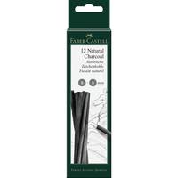 Faber-Castell PITT NATURAL CHARCOAL - Farbstift - Holzkohle - nicht dauerhaft - Deep Black - 5-8 mm (Packung mit 12)