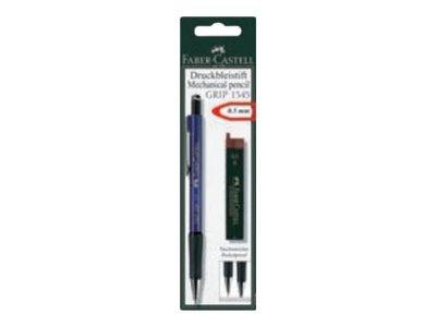 Verpackter Faber-Castell Grip 1345 Druckbleistift mit 0,7 mm Minendicke, gezeigt in der Einzelhandels-Blisterverpackung.