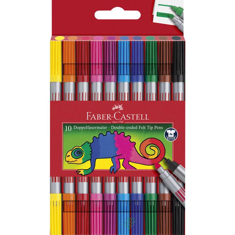 FABER-CASTELL Doppelfasermaler, 10er Etui