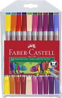 Faber-Castell - Duo-Fasermaler - permanent - leuchtende Farben - wasserbasierte Tinte - fein (Packung mit 20)
