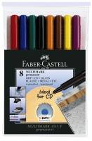 Faber-Castell MULTIMARK 1513 - Marker - permanent - 0.6 mm - fein - mit Radierer (Packung mit 8)