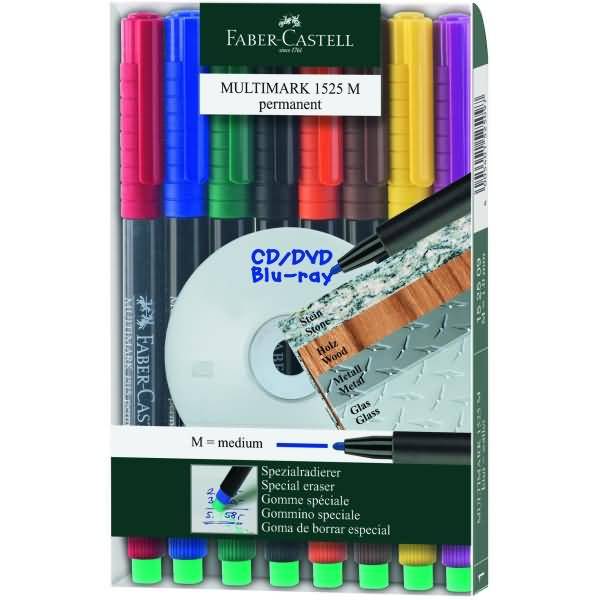 CD-Marker Multimark wasserfest ca. 1 mm 8 Farben Etui