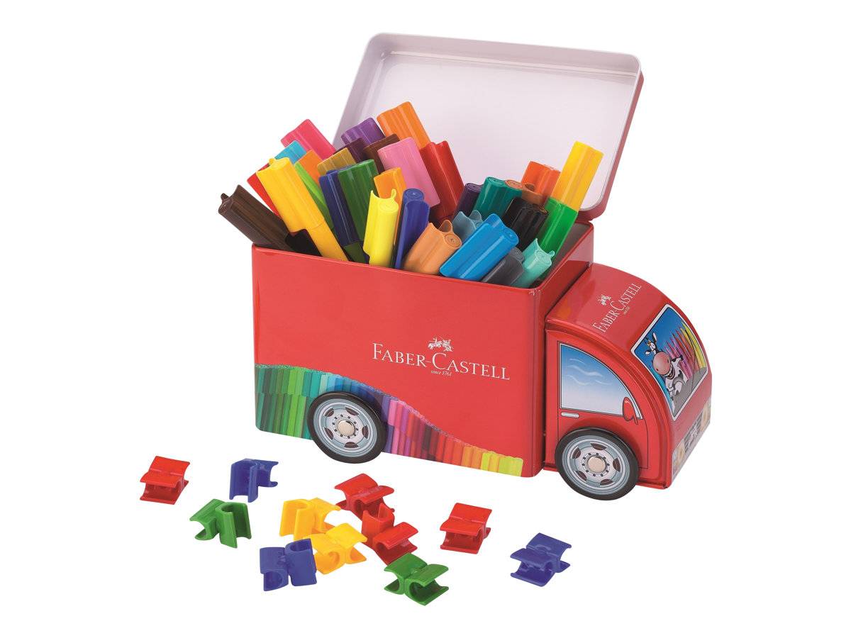 FABER-CASTELL CONNECTOR Pen Truck - Filzstift - verschiedene Farben (Packung mit 33)