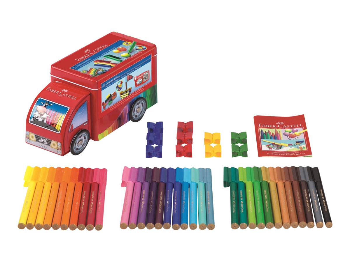 FABER-CASTELL CONNECTOR Pen Truck - Filzstift - verschiedene Farben (Packung mit 33)