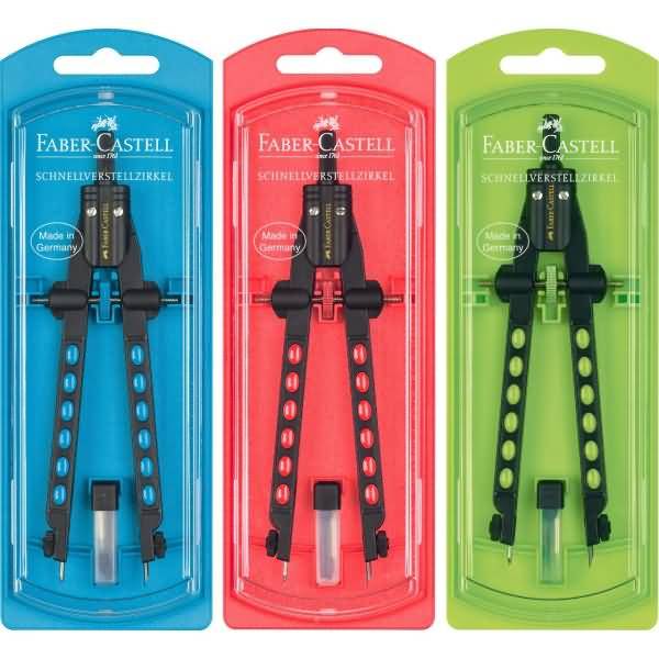 Schnellverstellzirkel Factory neon farbig sortiert