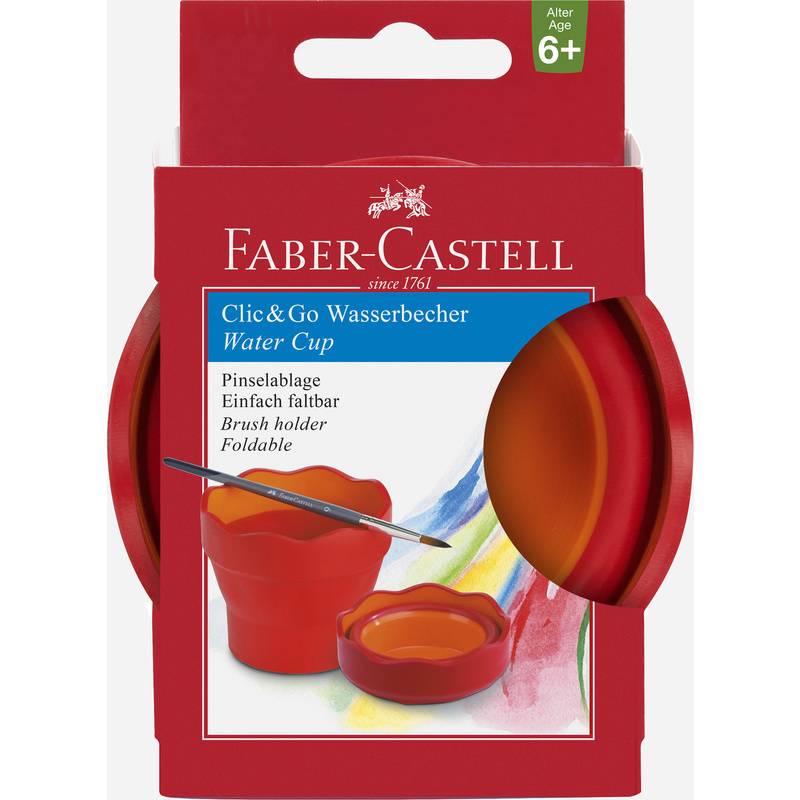 FABER-CASTELL Wasserbecher CLIC & GO, rot