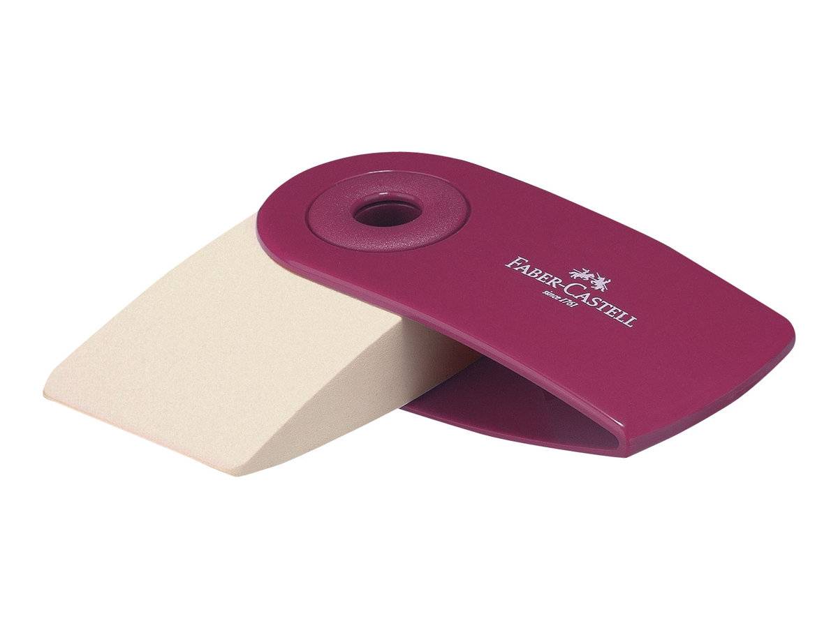 FABER-CASTELL SLEEVE Mini - Radierer - Blau, Blackberry - Kunststoff (Packung mit 24)