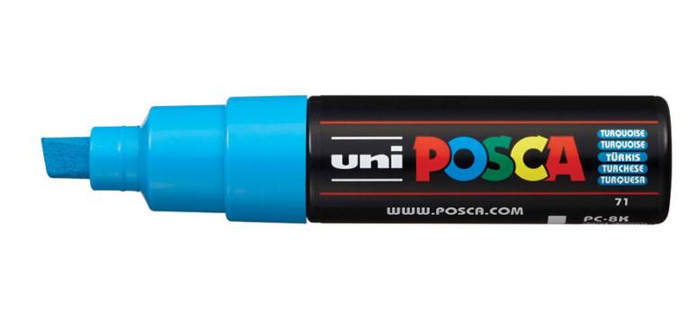 UNI-BALL - POSCA PC-8K Türkis, Türkis, Mehrfarbig, 1 Farben, Tinte auf Wasserbasis, Meißel, Rund