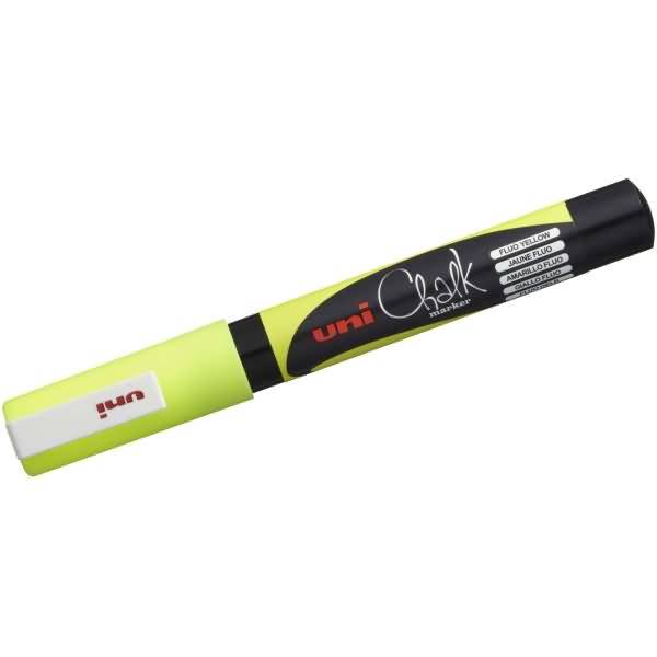 Kreidemarker Uni Chalk PWE-3MS 0,9-1,3mm gelb