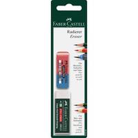 FABER-CASTELL 188296 - Gummi - Blau - Rot - Weiß - Sichtverpackung - 2 Stück(e)