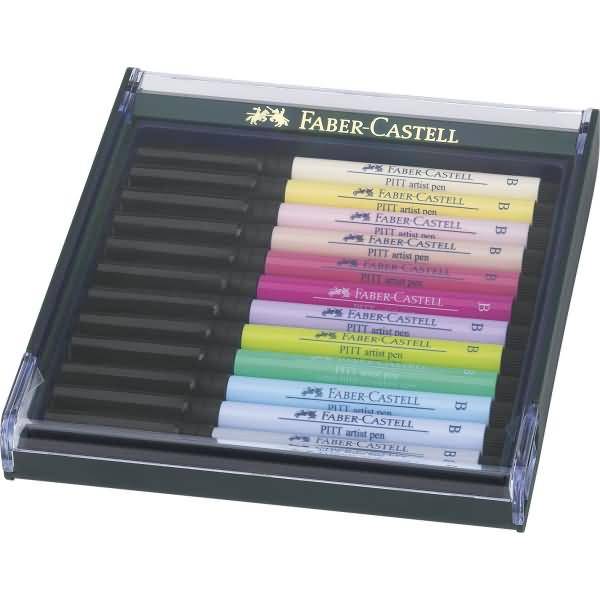 Tuschestift Pitt Artist Pen B Pastell VE=12 Stück Etui