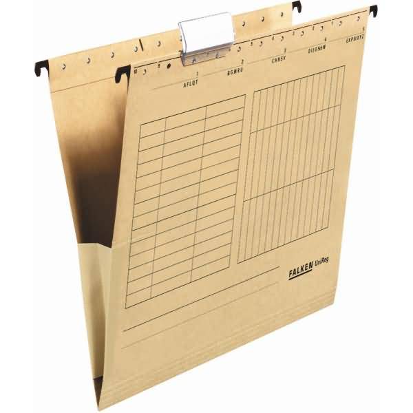 Hängetasche UniReg Kraftkarton 230g/qm mit Leinenfröschen braun VE=5 Stück