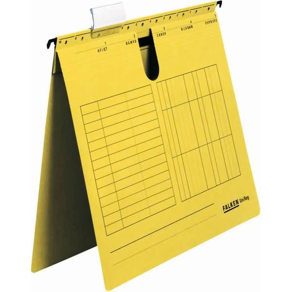 Hängehefter UniReg Kraftkarton 230g/qm kaufm. Heftung gelb VE=5 Stück