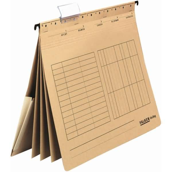 Hängehefter UniReg Mehrfachhefter 230g/qm kaufm. Heftung 3 Trennblättern braun VE=5 Stück
