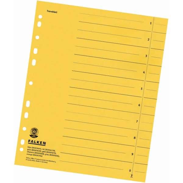 Trennblätter A4 230g/qm durchgefärbt gelb