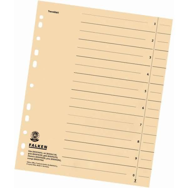 Trennblätter A4 230g/qm durchgefärbt chamois