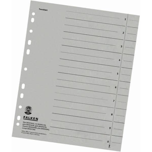 Trennblätter A4 230g/qm durchgefärbt grau