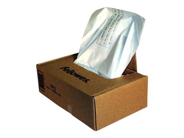 Ein FedEx-Pappversandkarton mit einem silbernen gepolsterten Versandumschlag, der aus der oberen Öffnung herausragt.