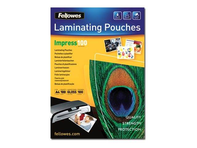 Fellowes Laminating Pouches Impress 100 Micron - 100 Mikrometer - 100er-Pack - glänzend - durchsichtig - A3 (297 x 420 m