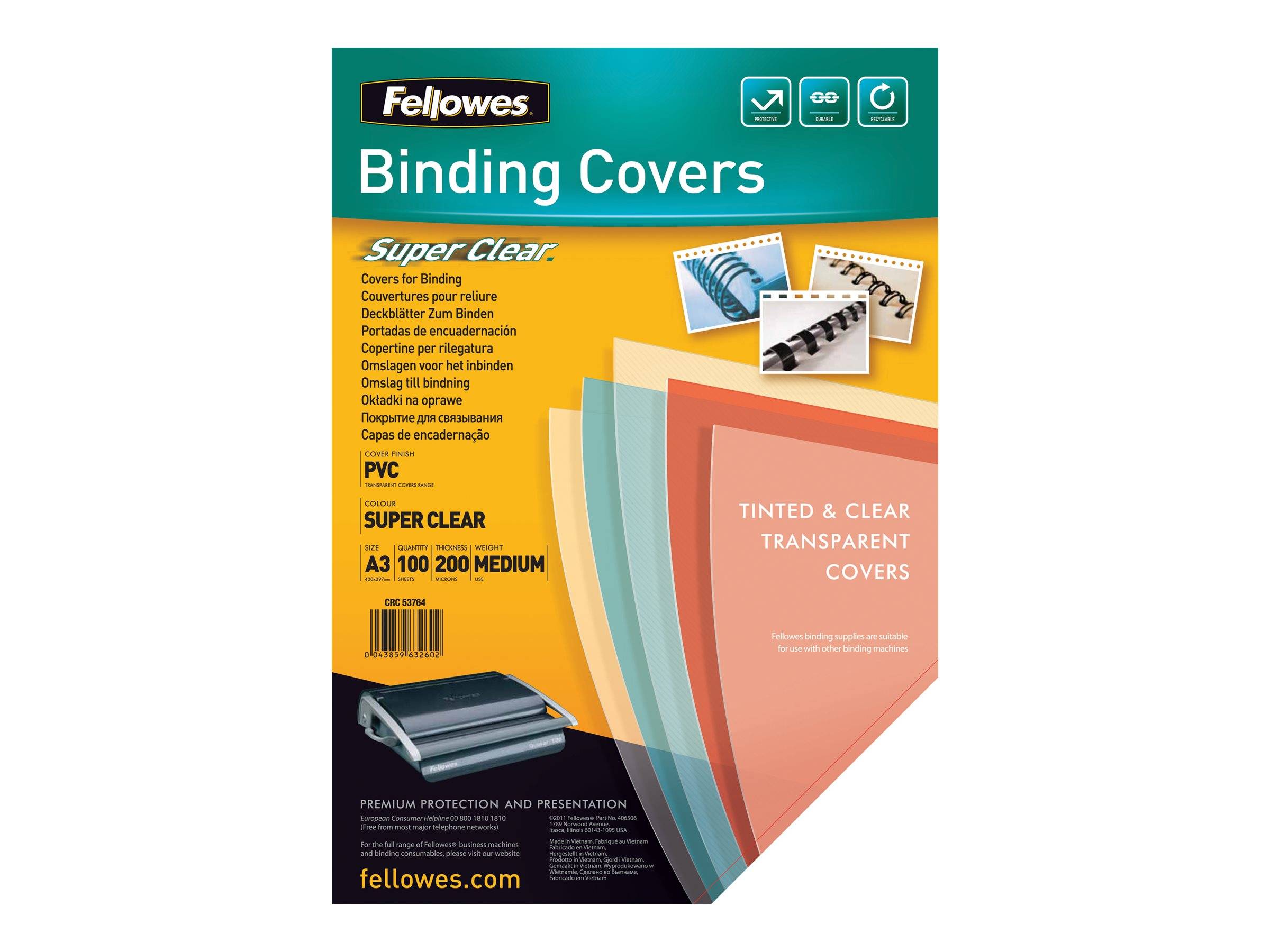 Fellowes Superclear PVC - A3 (297 x 420 mm) - 200 Mikron